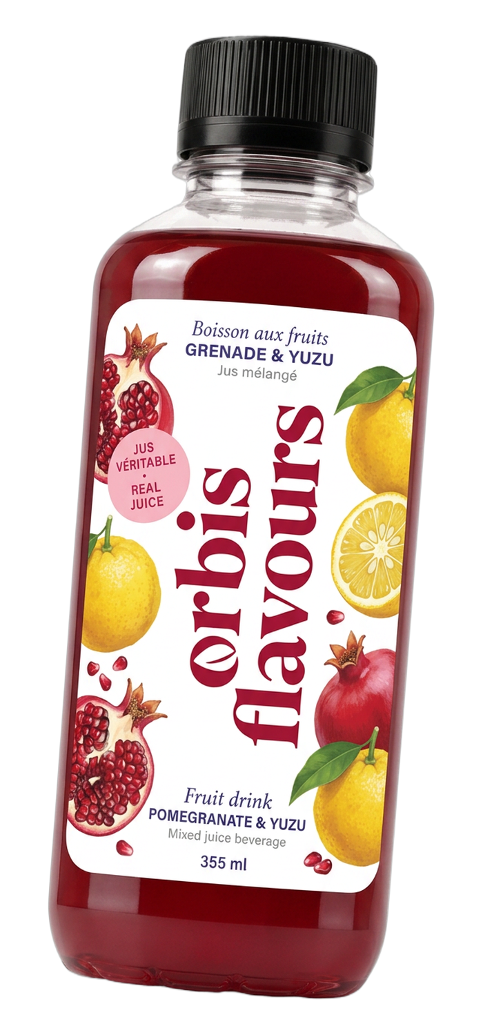 Bouteille Örbis Flavours Grenade & Yuzu, 355 ml
